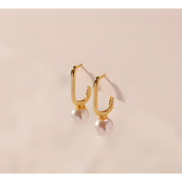 Daring Pearl Hoop Earrings