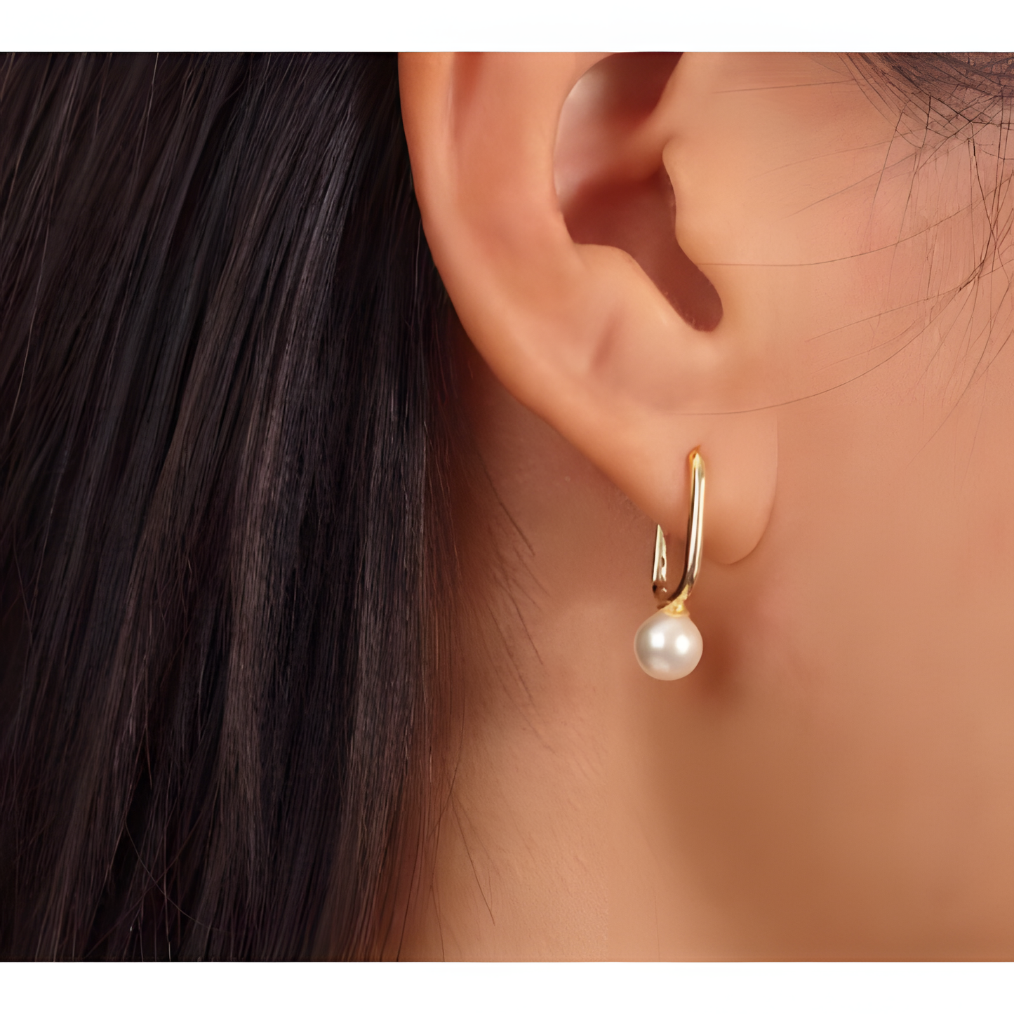 Daring Pearl Hoop Earrings