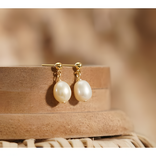 Refined Pearl Hoop Earrings
