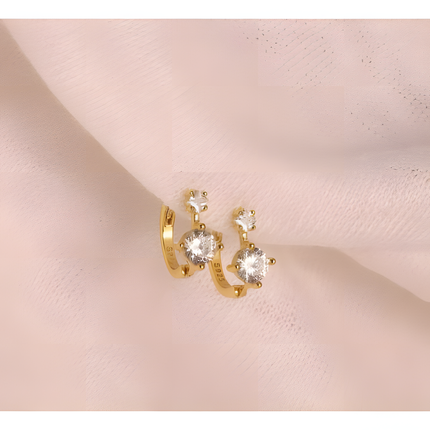 Double Shine Zircon Hoop Earrings