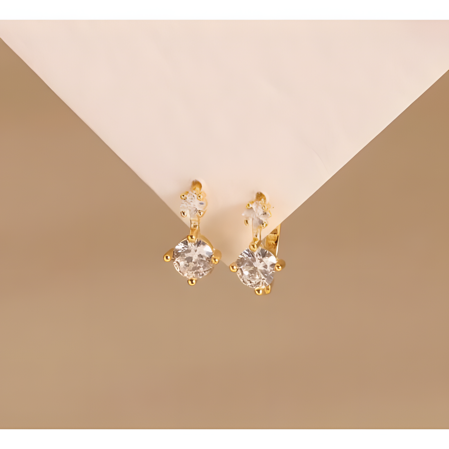 Double Shine Zircon Hoop Earrings