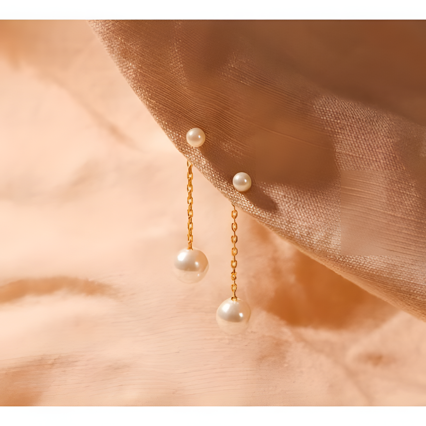 Dainty Pearl Chain Earrings