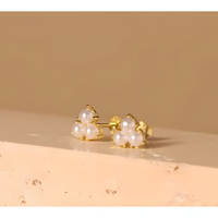 Power Trio Pearl Studs Earrings