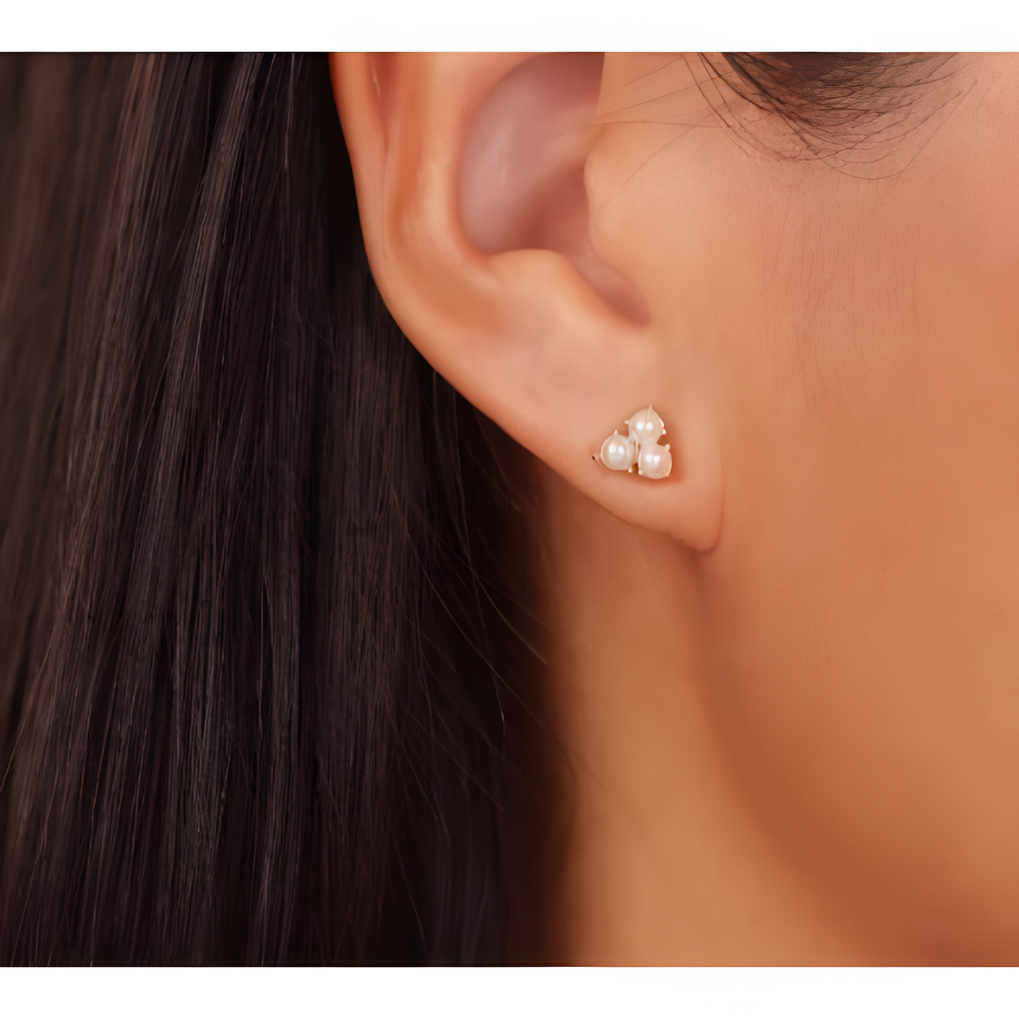 Power Trio Pearl Studs Earrings
