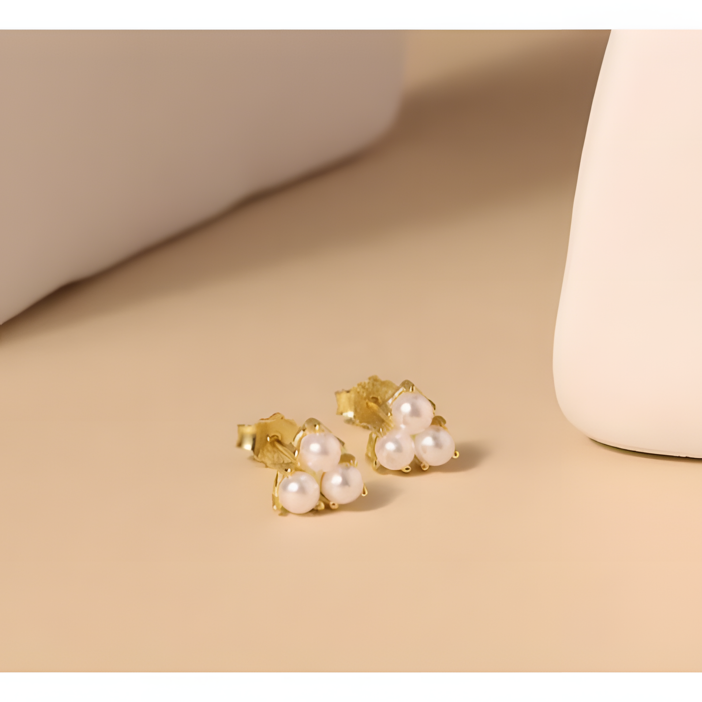 Power Trio Pearl Studs Earrings