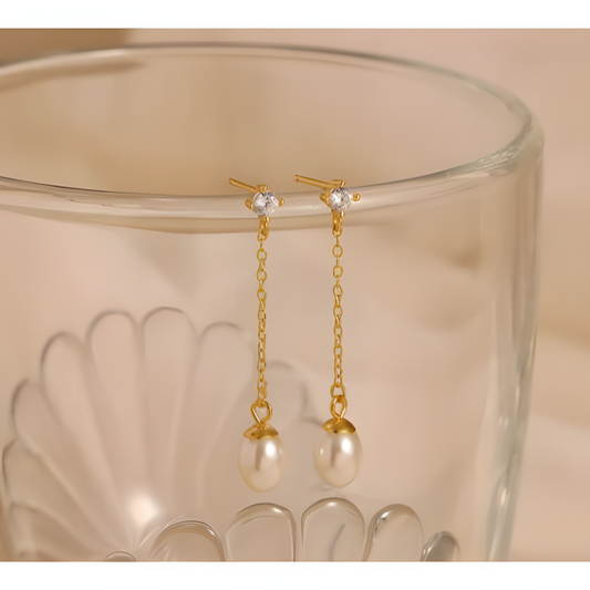 Chic Pearl Chain Earrings