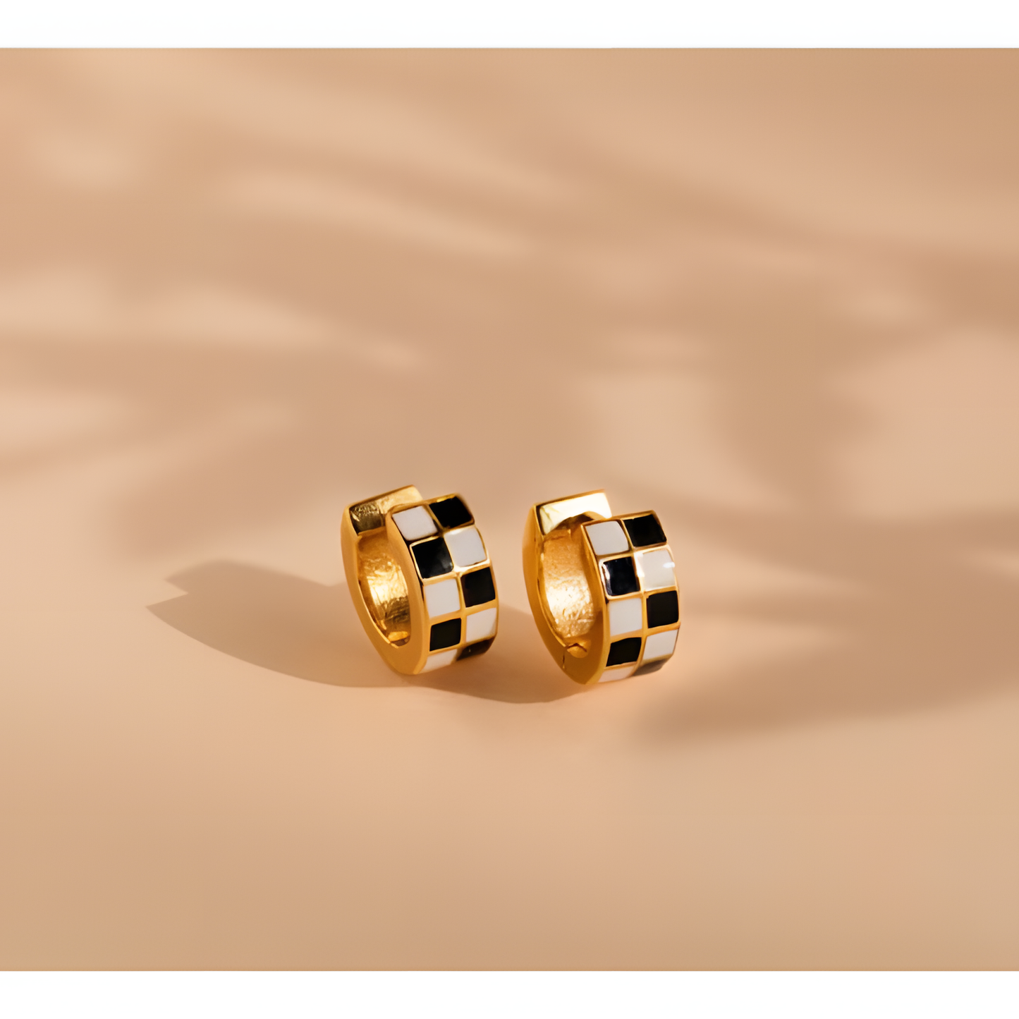 Bold Checkered Hoop Earrings