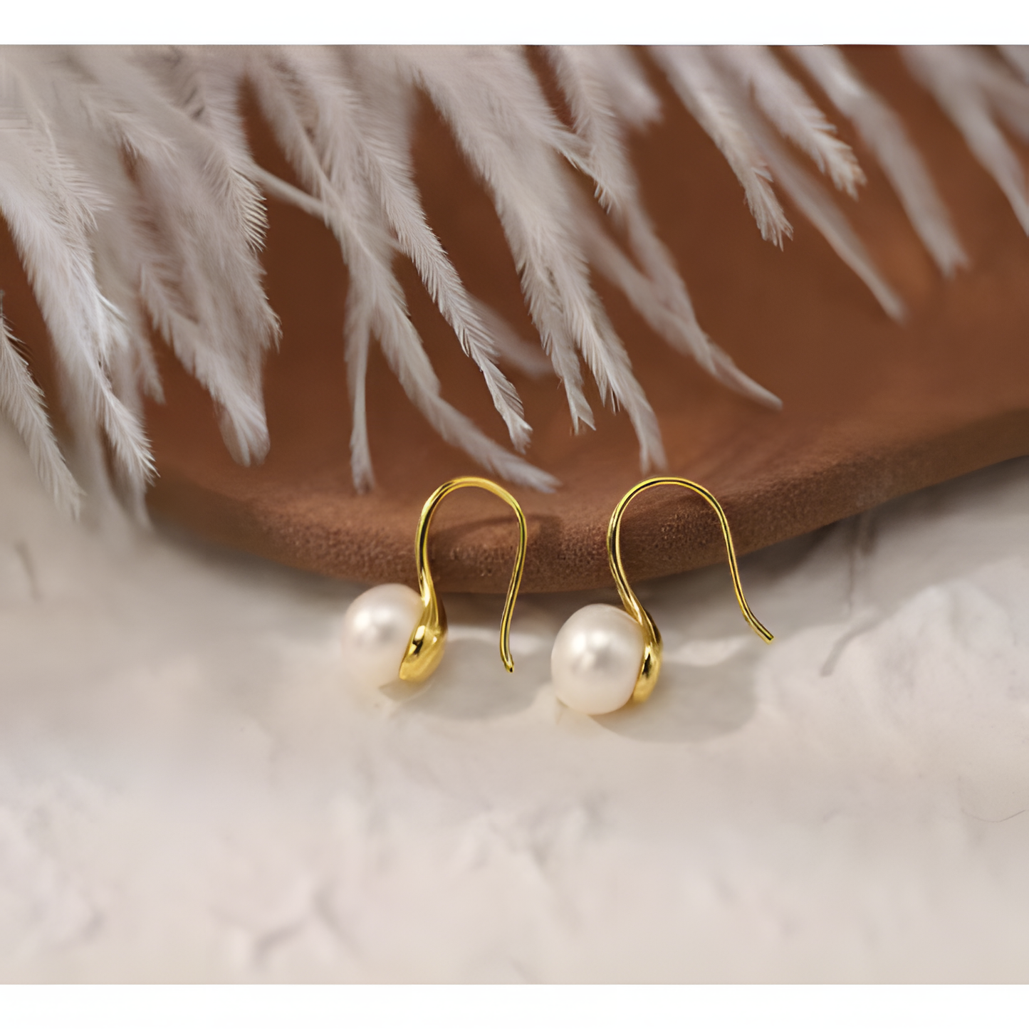 Elegant Pearl Loop Earrings