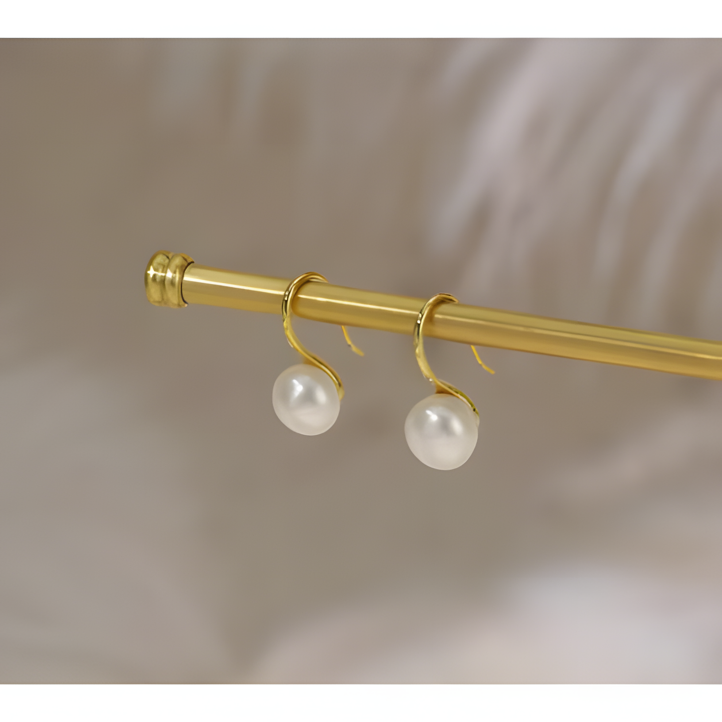 Elegant Pearl Loop Earrings