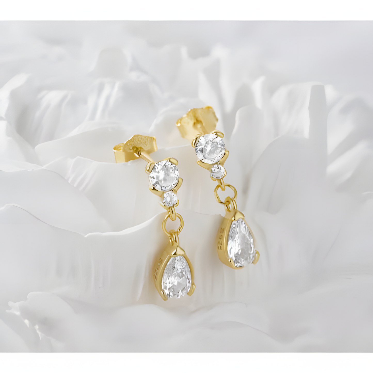 Subtle Zircon Dangle Earrings