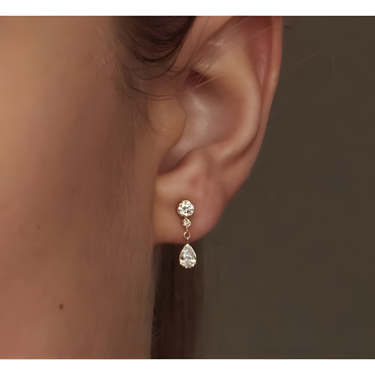 Subtle Zircon Dangle Earrings