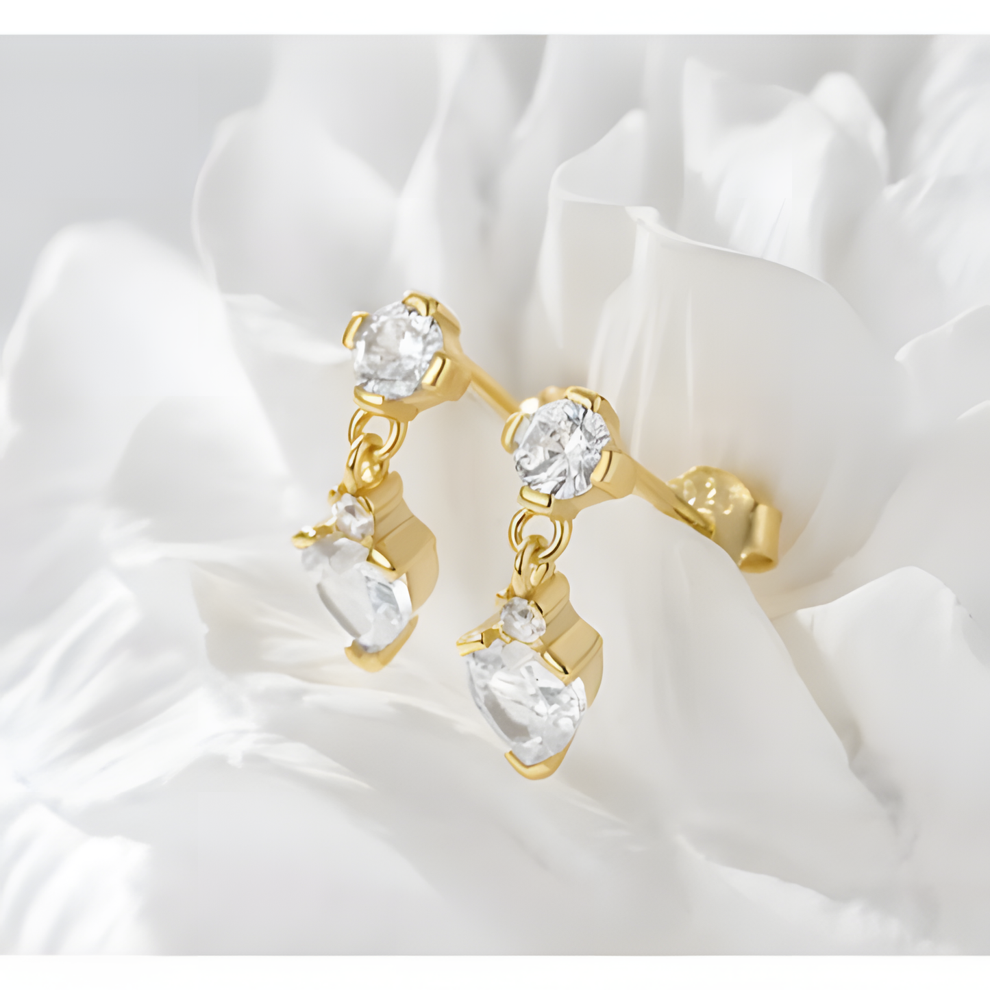 Heartfelt Zircon Dangle Earrings