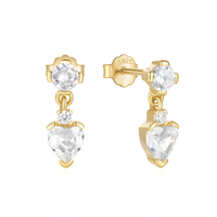 Heartfelt Zircon Dangle Earrings