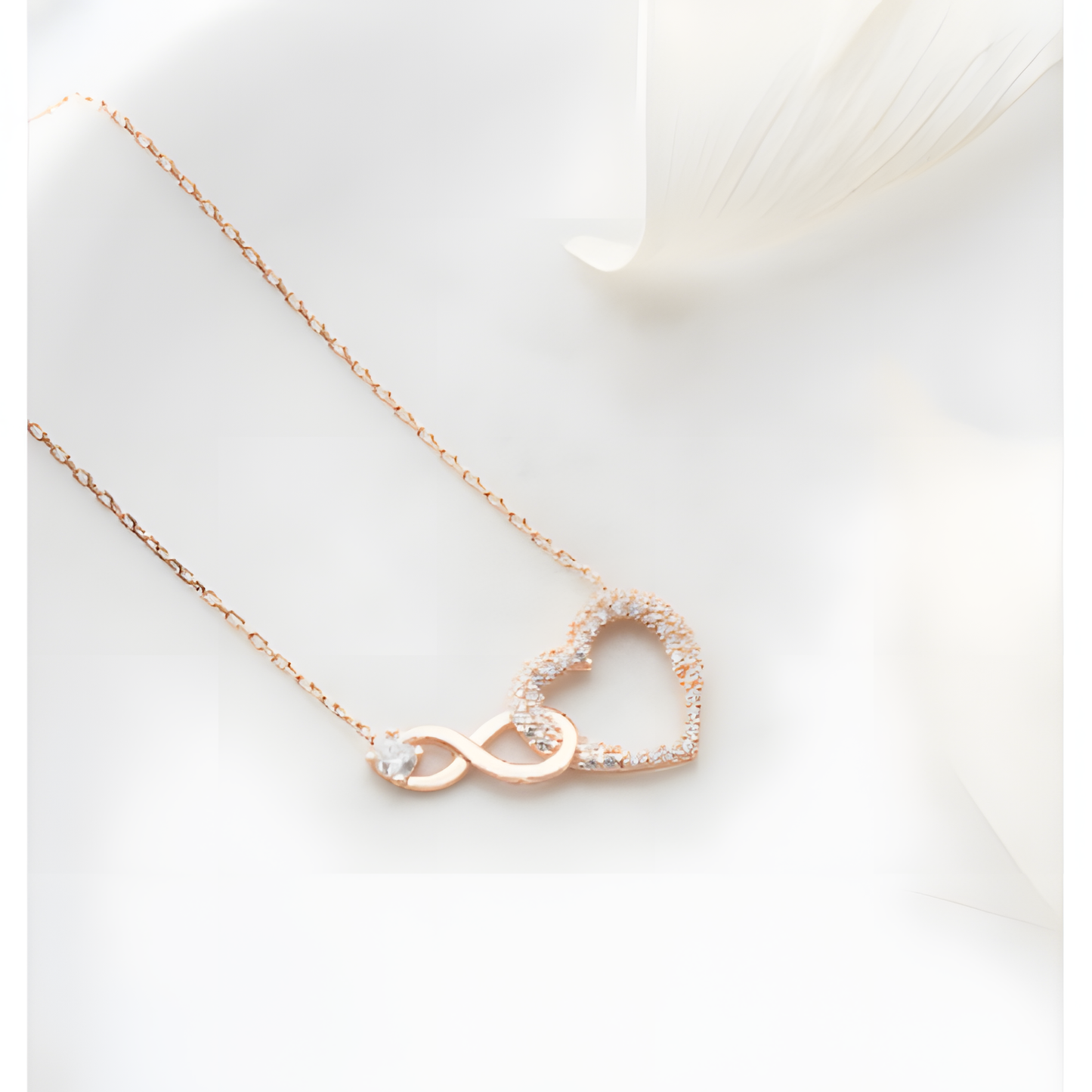Infinity Endless Love Heart Golden Necklace