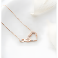 Infinity Endless Love Heart Golden Necklace