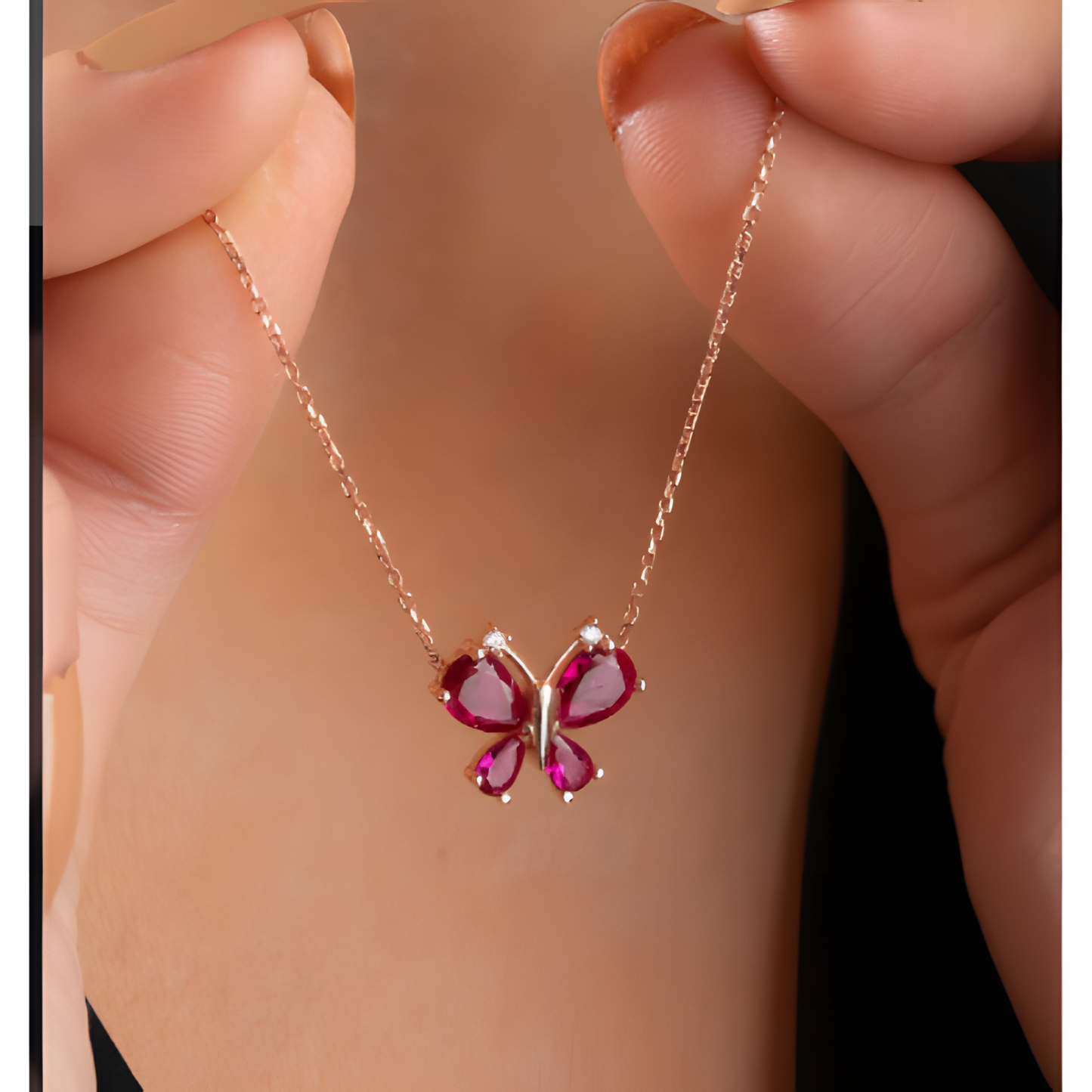 Graceful Butterfly Golden Necklace