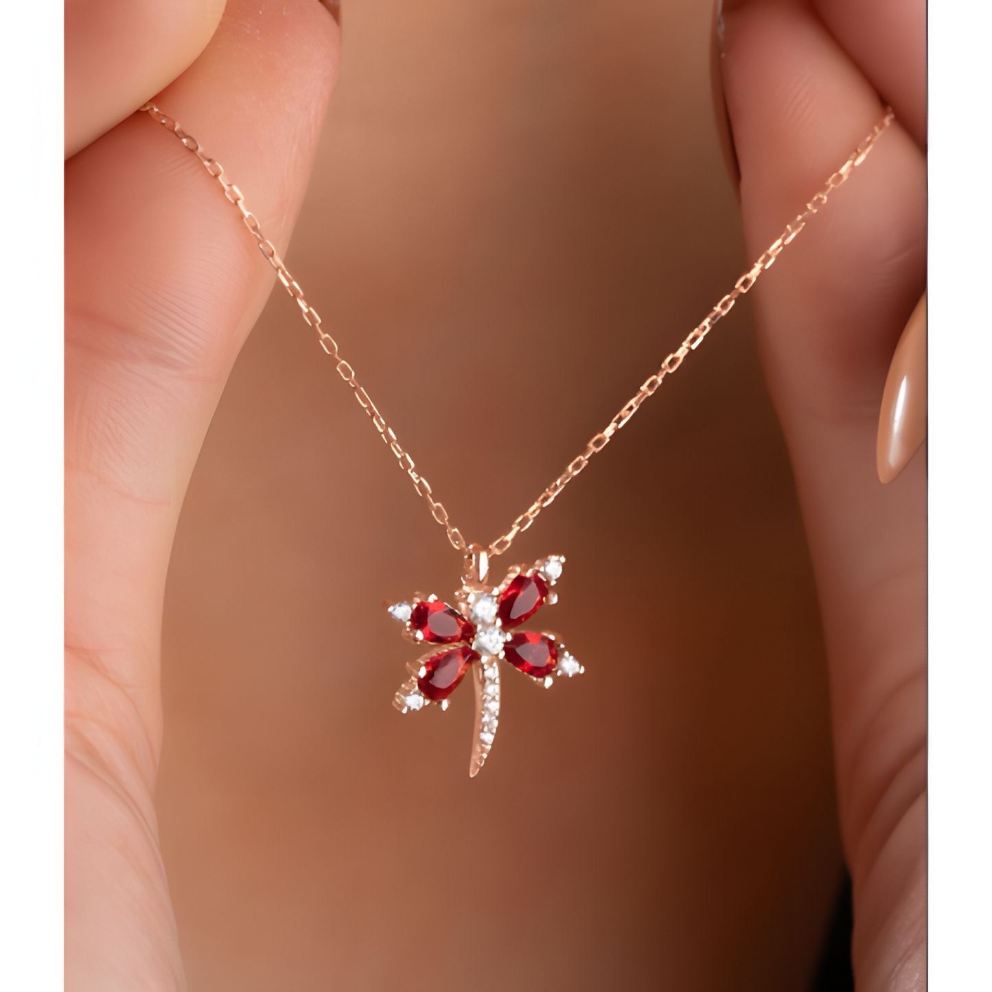 Enchanted Dragonfly Golden Necklace