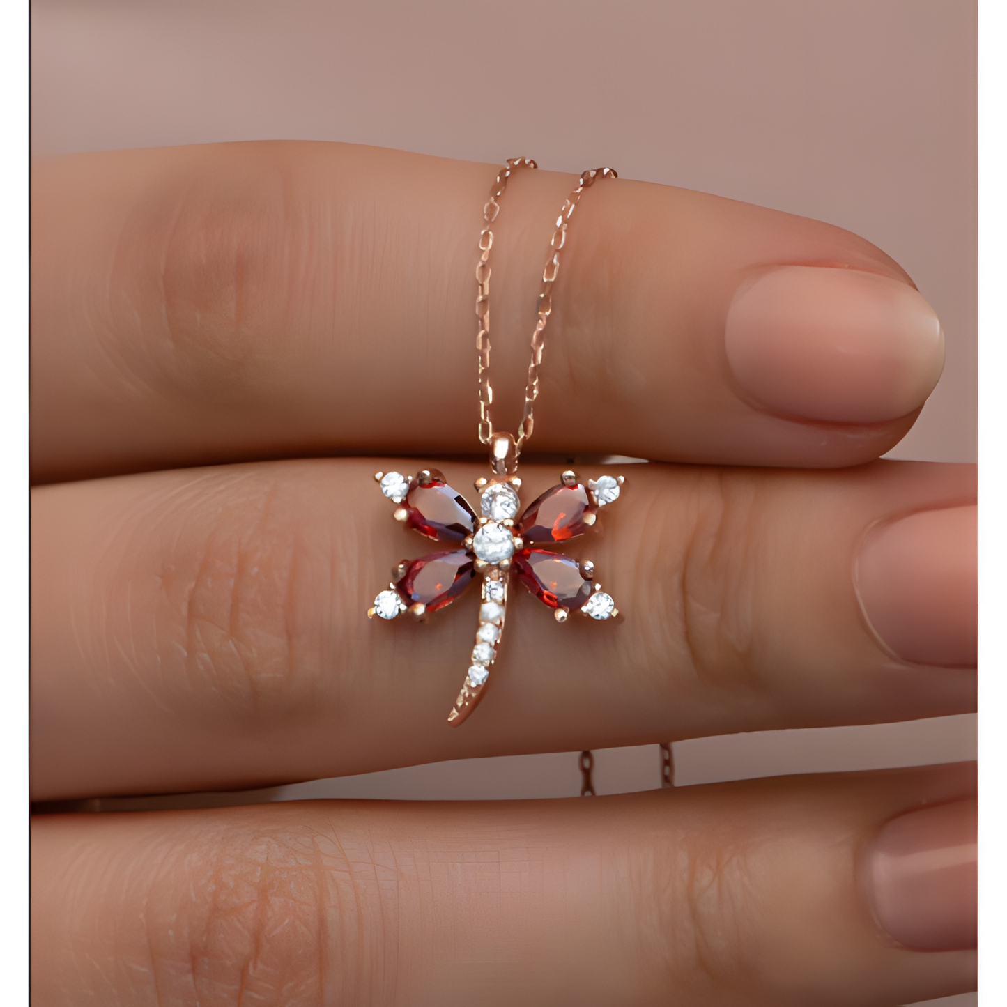 Enchanted Dragonfly Golden Necklace