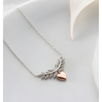 Heart Flowery Blooms Golden Necklace