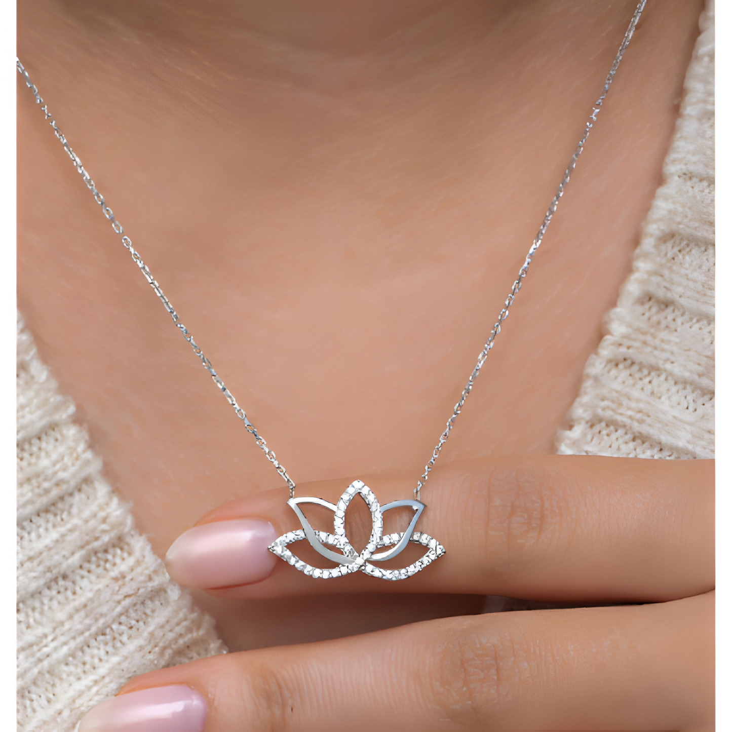 Serenity Lotus Bloom Silver Necklace