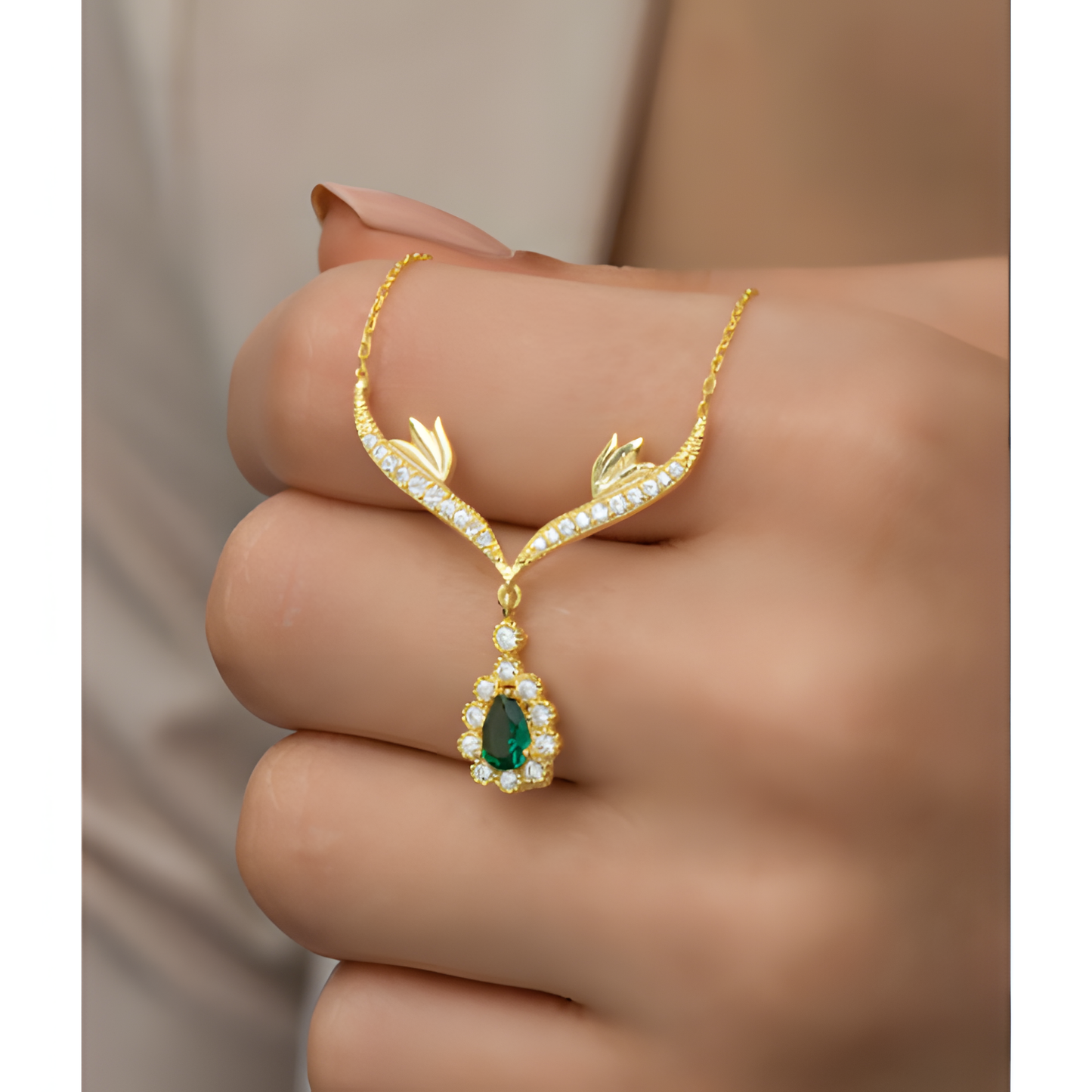 Regal Elegance Crown Golden Necklace