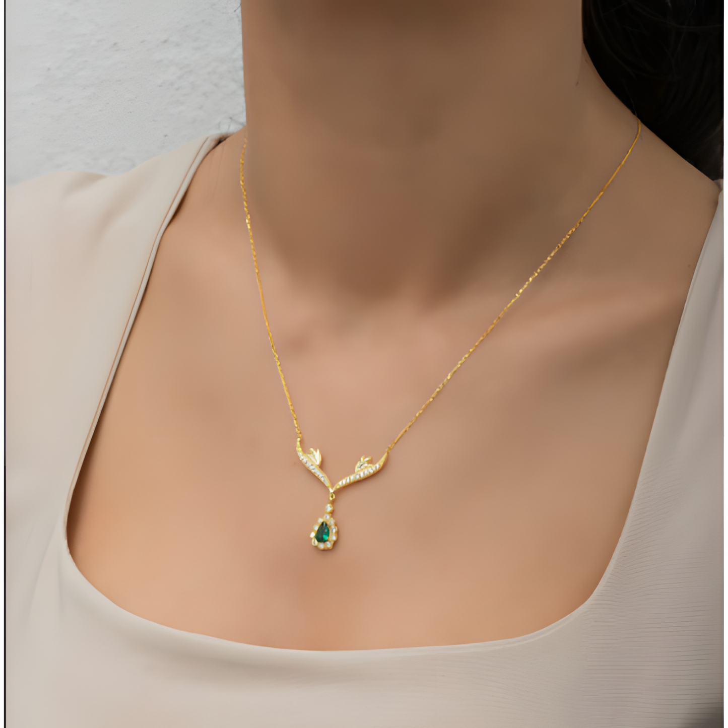 Regal Elegance Crown Golden Necklace