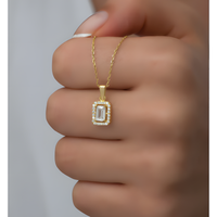 Baguette Radiant Serenity Golden Necklace