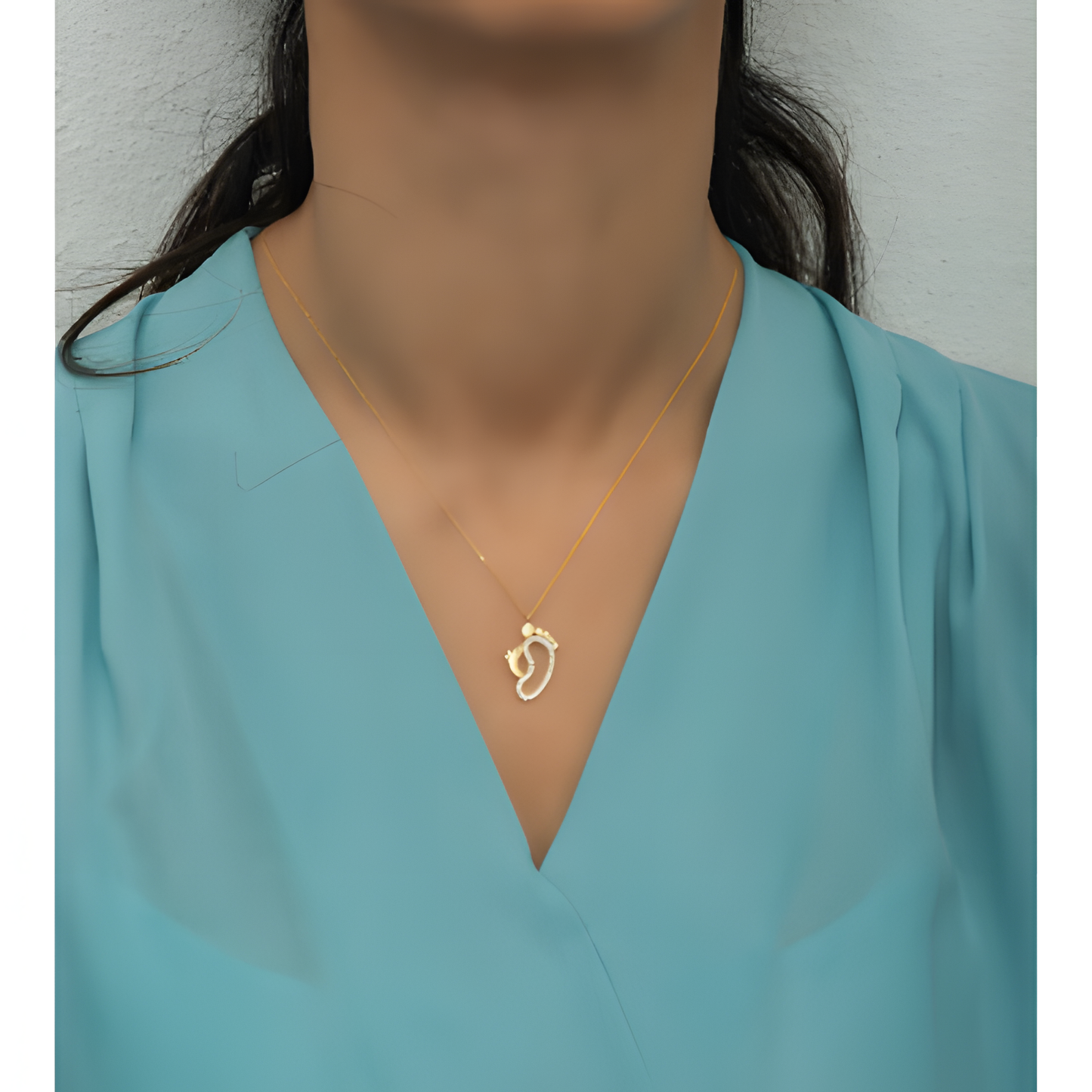 Cherish Footprints of Love Golden Necklace