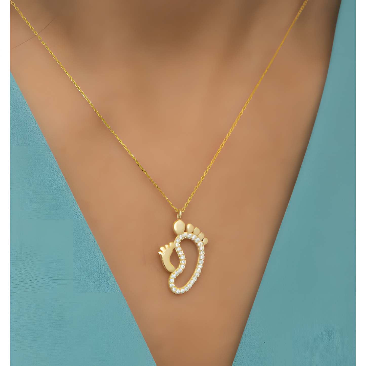 Cherish Footprints of Love Golden Necklace