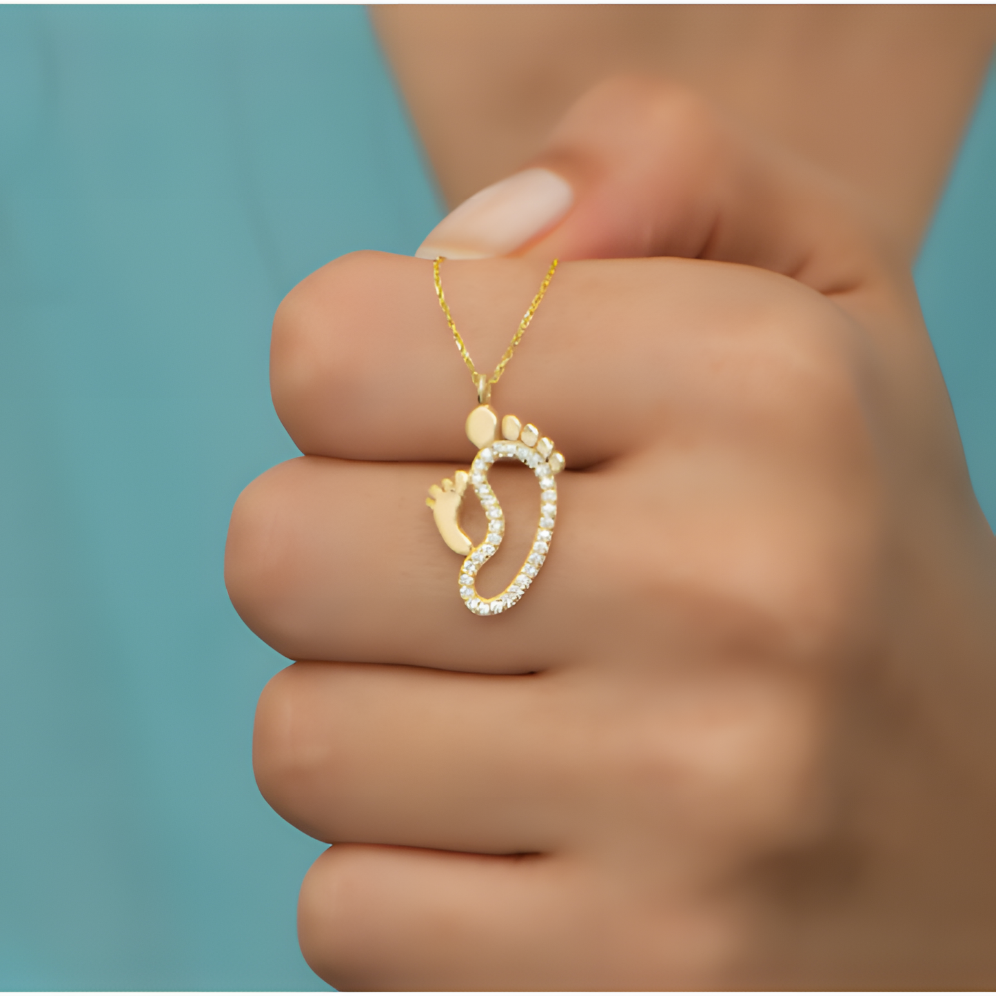 Cherish Footprints of Love Golden Necklace