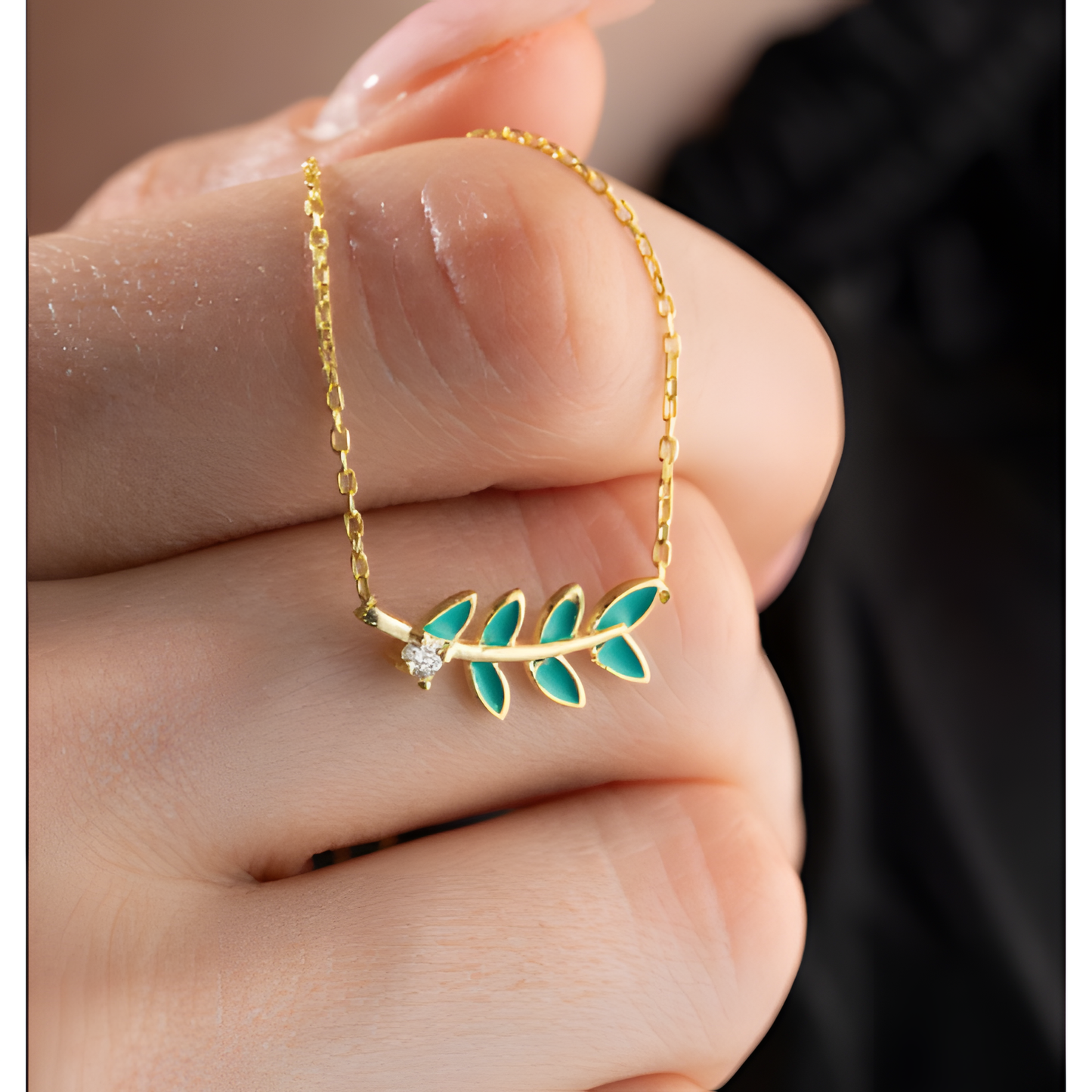 Leafy Serenity Golden Necklace
