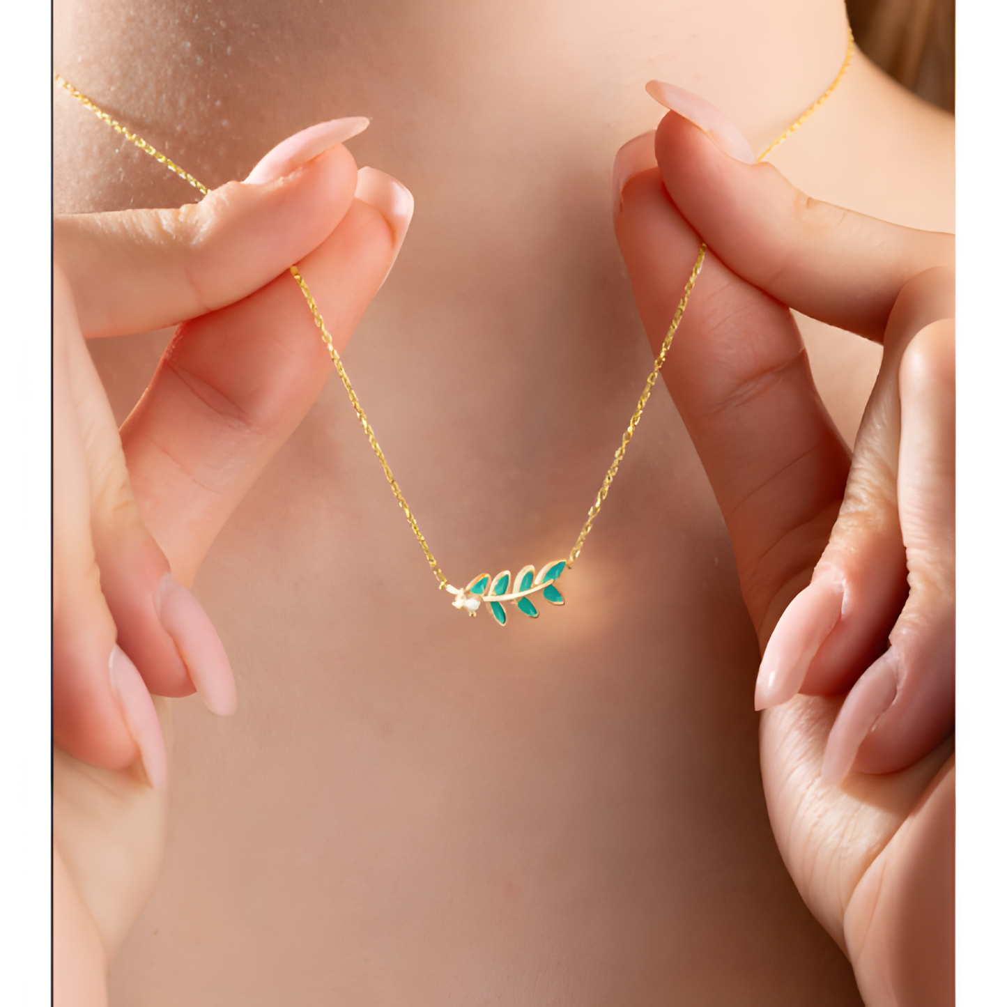 Leafy Serenity Golden Necklace