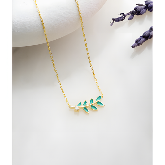 Leafy Serenity Golden Necklace