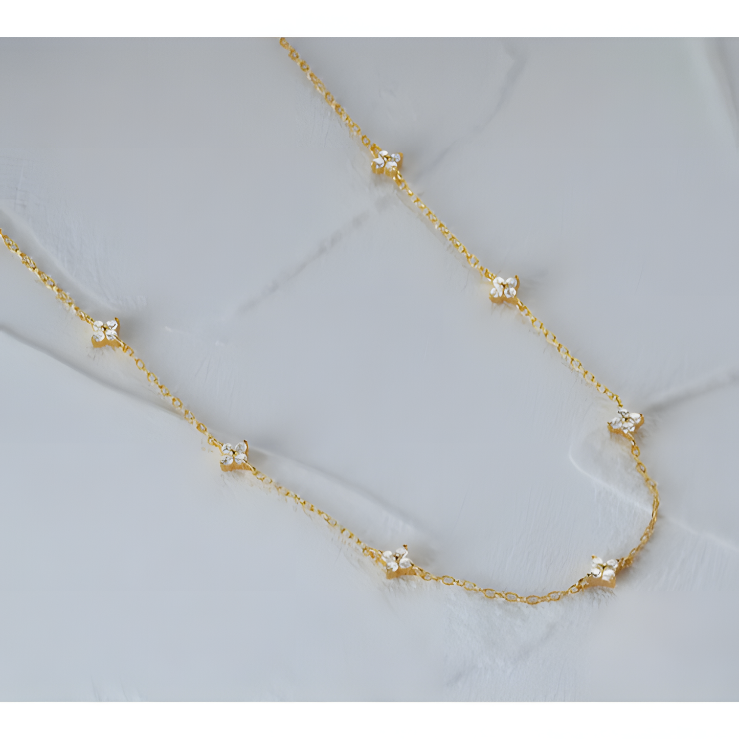 Moonlit Flower Blooming Elegance Silver Necklace