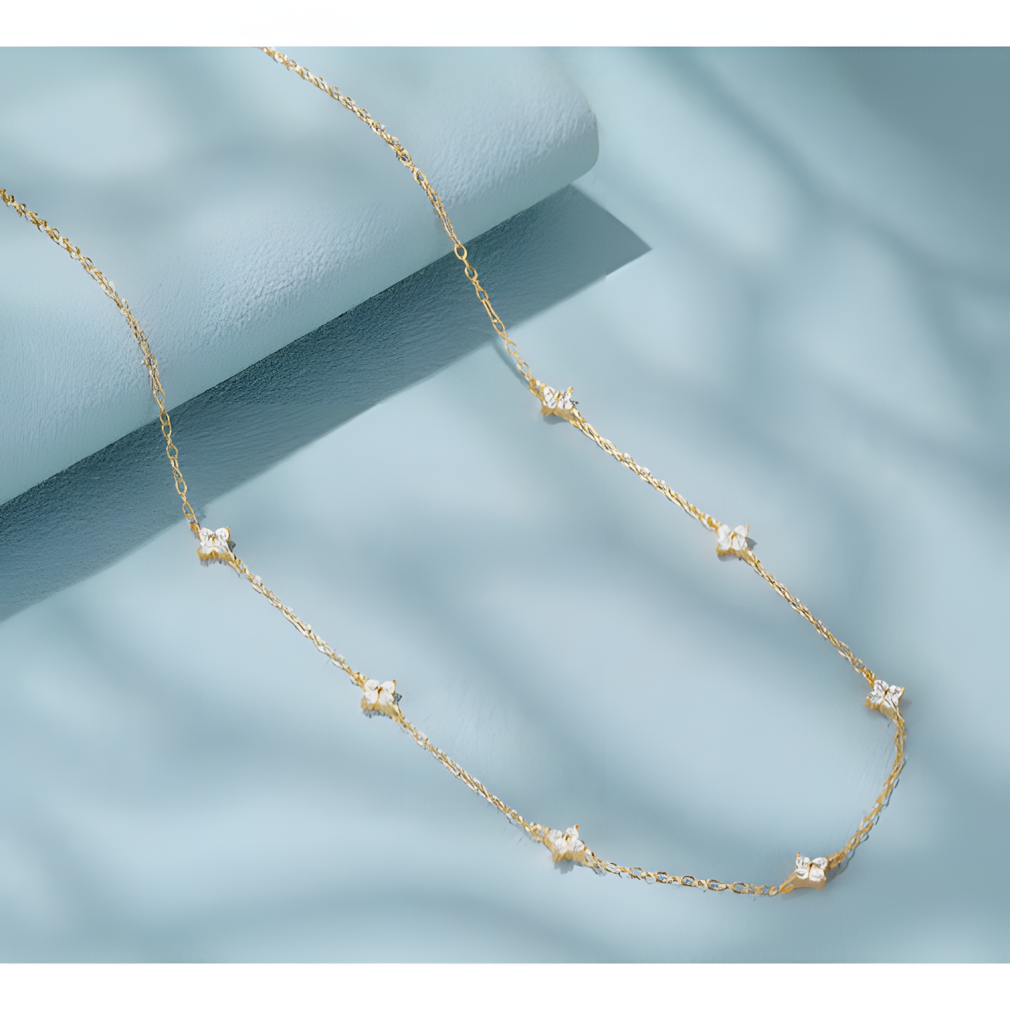 Moonlit Flower Blooming Elegance Silver Necklace