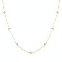 Moonlit Flower Blooming Elegance Silver Necklace