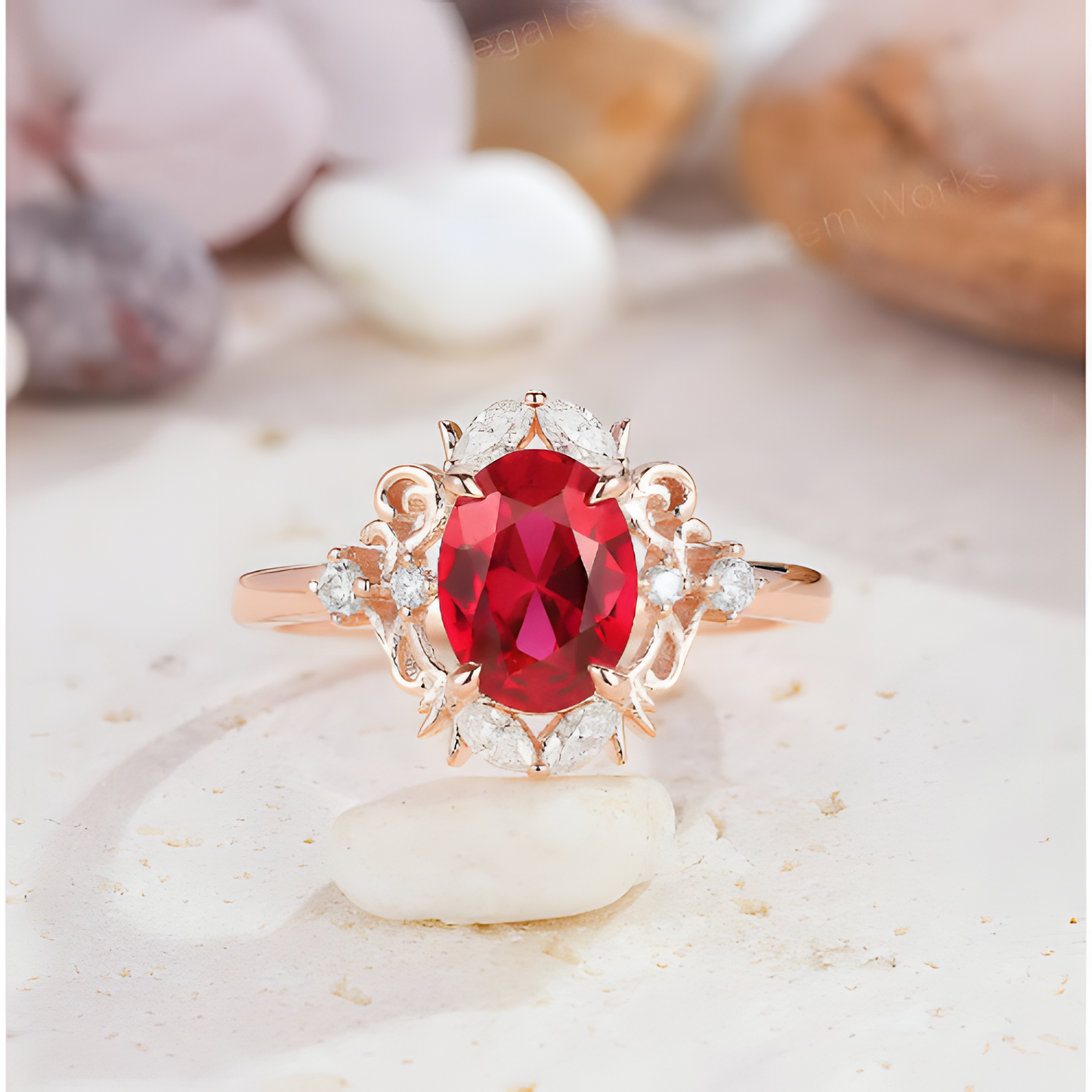 Crown Jewel Ruby Zircon Ring