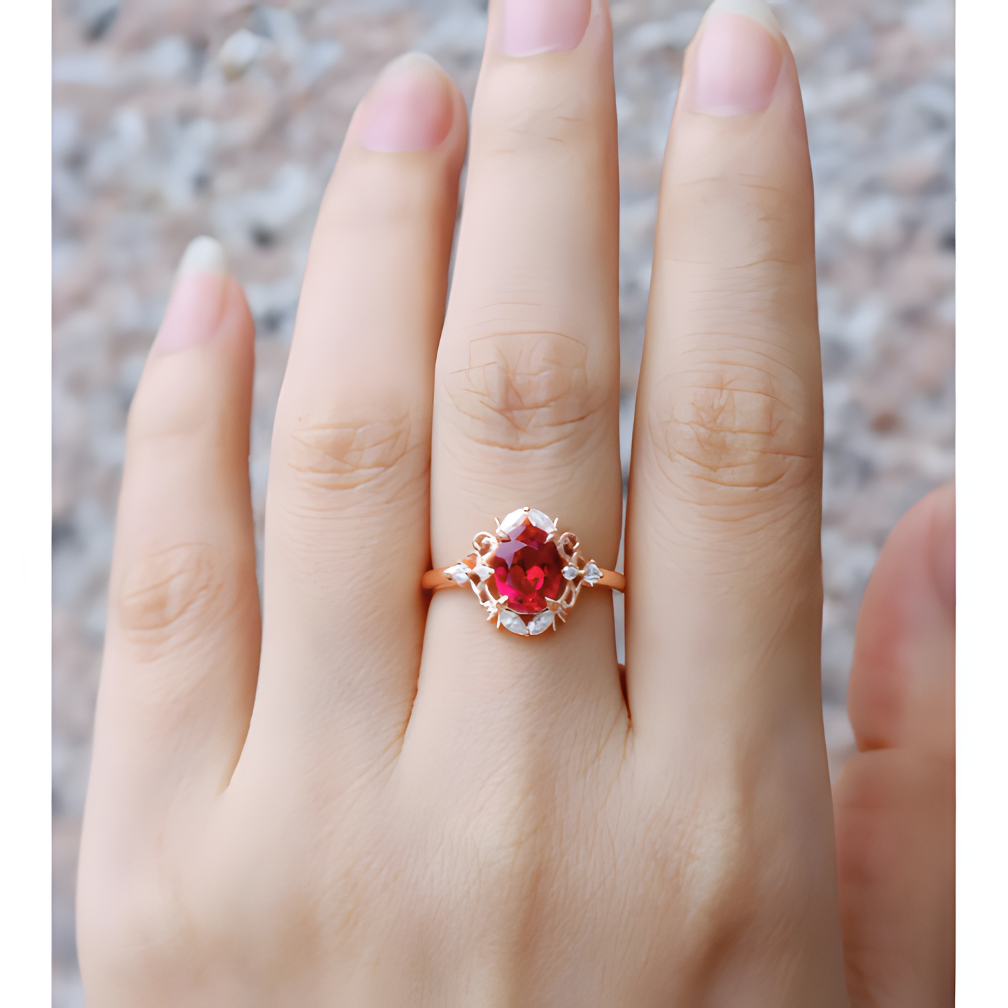 Crown Jewel Ruby Zircon Ring