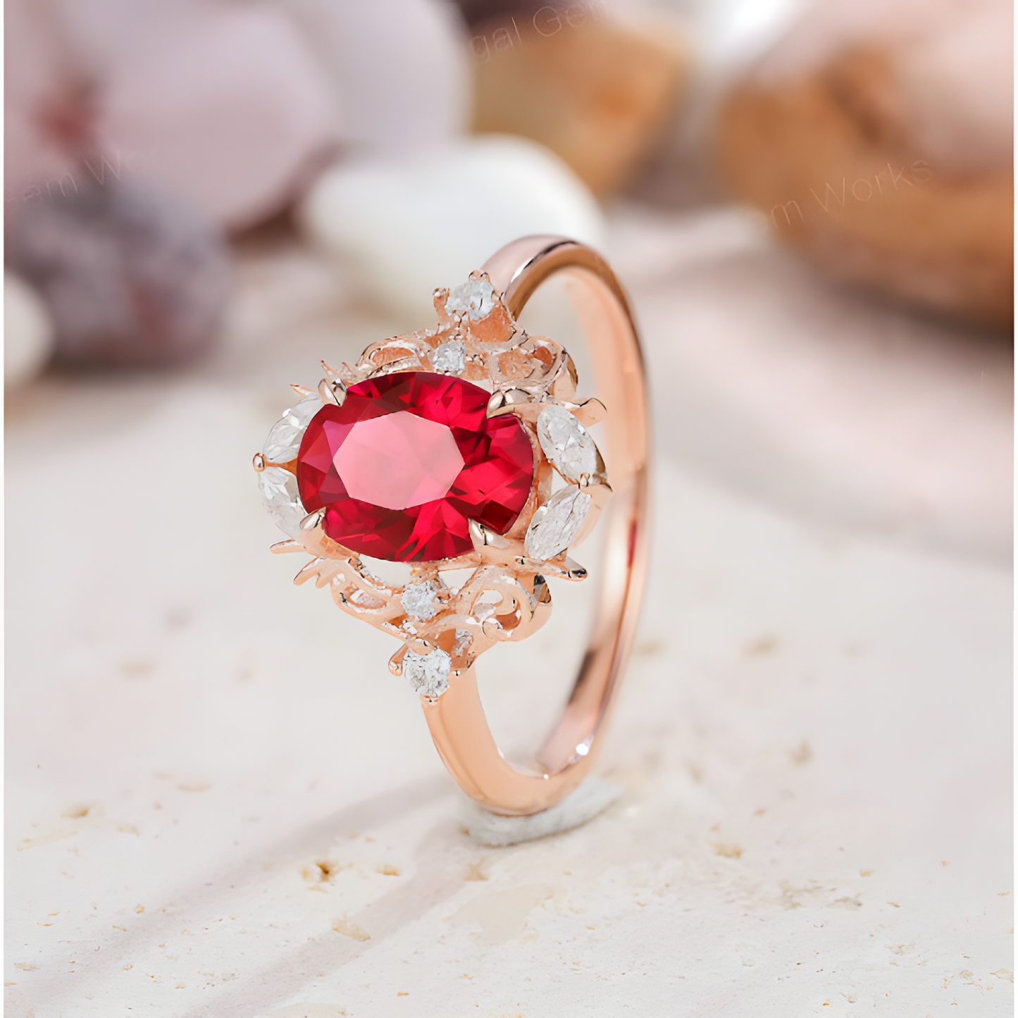 Crown Jewel Ruby Zircon Ring