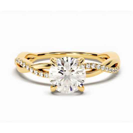 Zircon Intertwined Twist Golden Ring