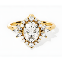 Zircon Whispering Petals Golden Ring