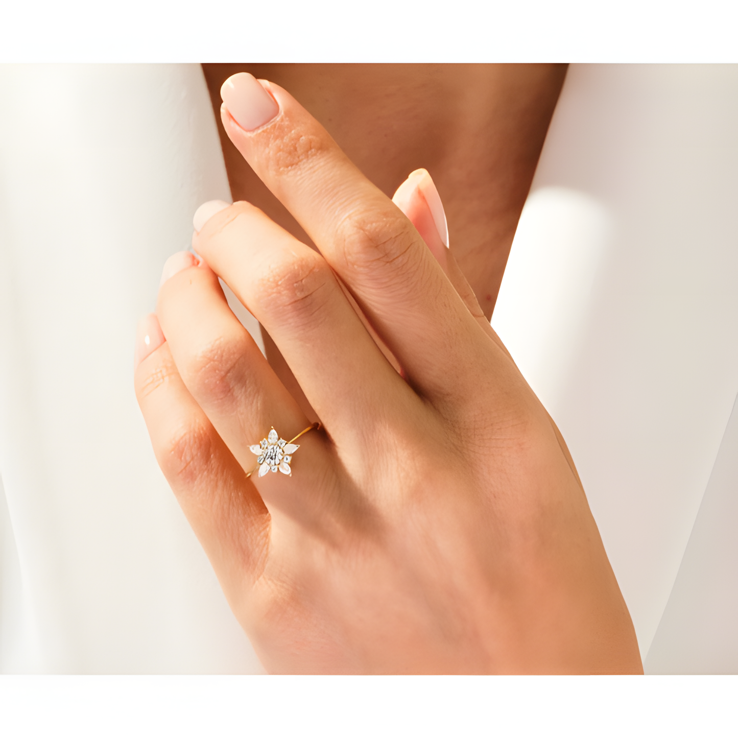 Zircon Enchanted Garden Golden Ring