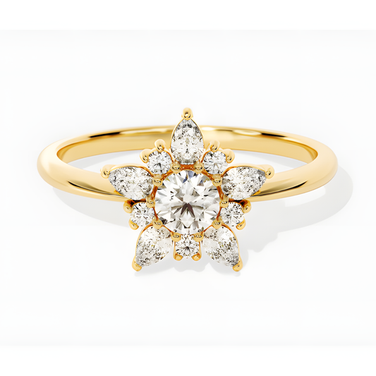 Zircon Enchanted Garden Golden Ring