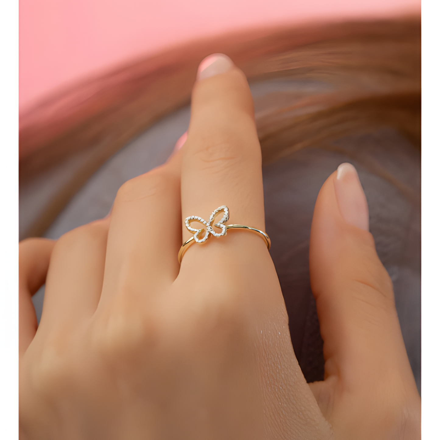 Butterfly Whimsical Golden Ring