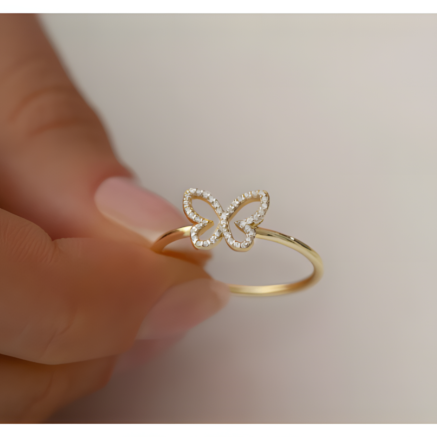 Butterfly Whimsical Golden Ring