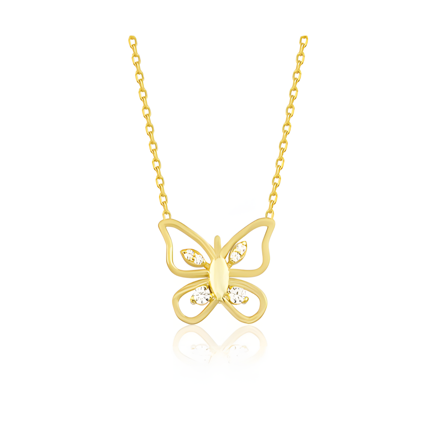 Transformation Butterfly on Wings Golden Necklace