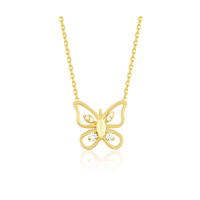 Transformation Butterfly on Wings Golden Necklace
