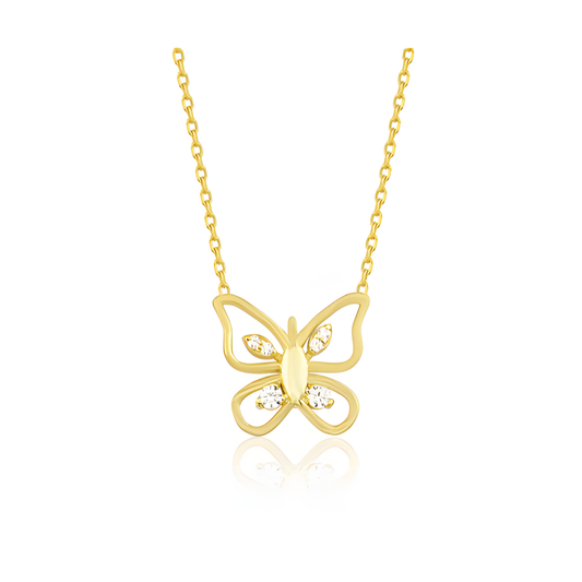Transformation Butterfly on Wings Golden Necklace