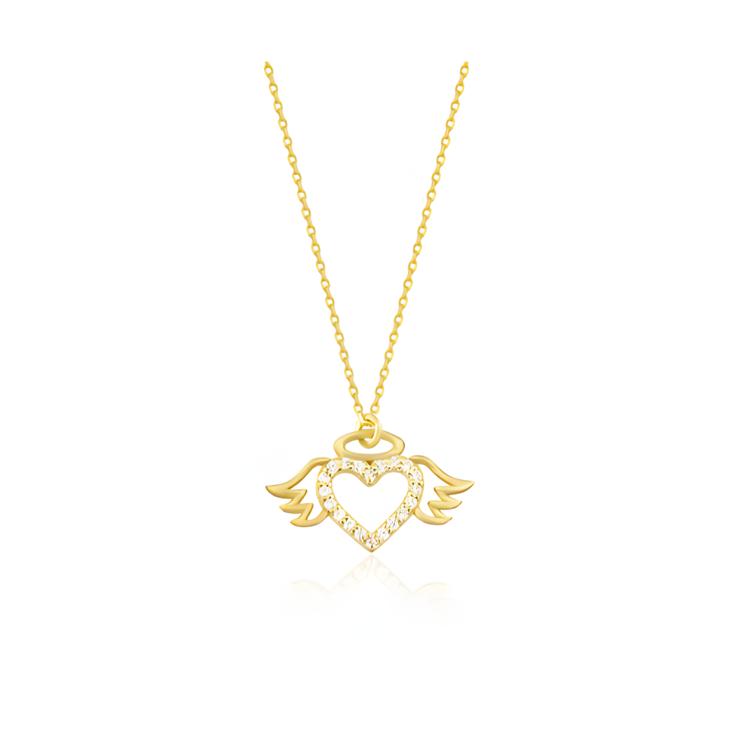 Heart on Wings Golden Necklace