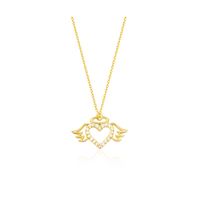 Heart on Wings Golden Necklace